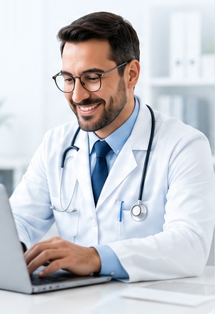 Professional working on a laptop